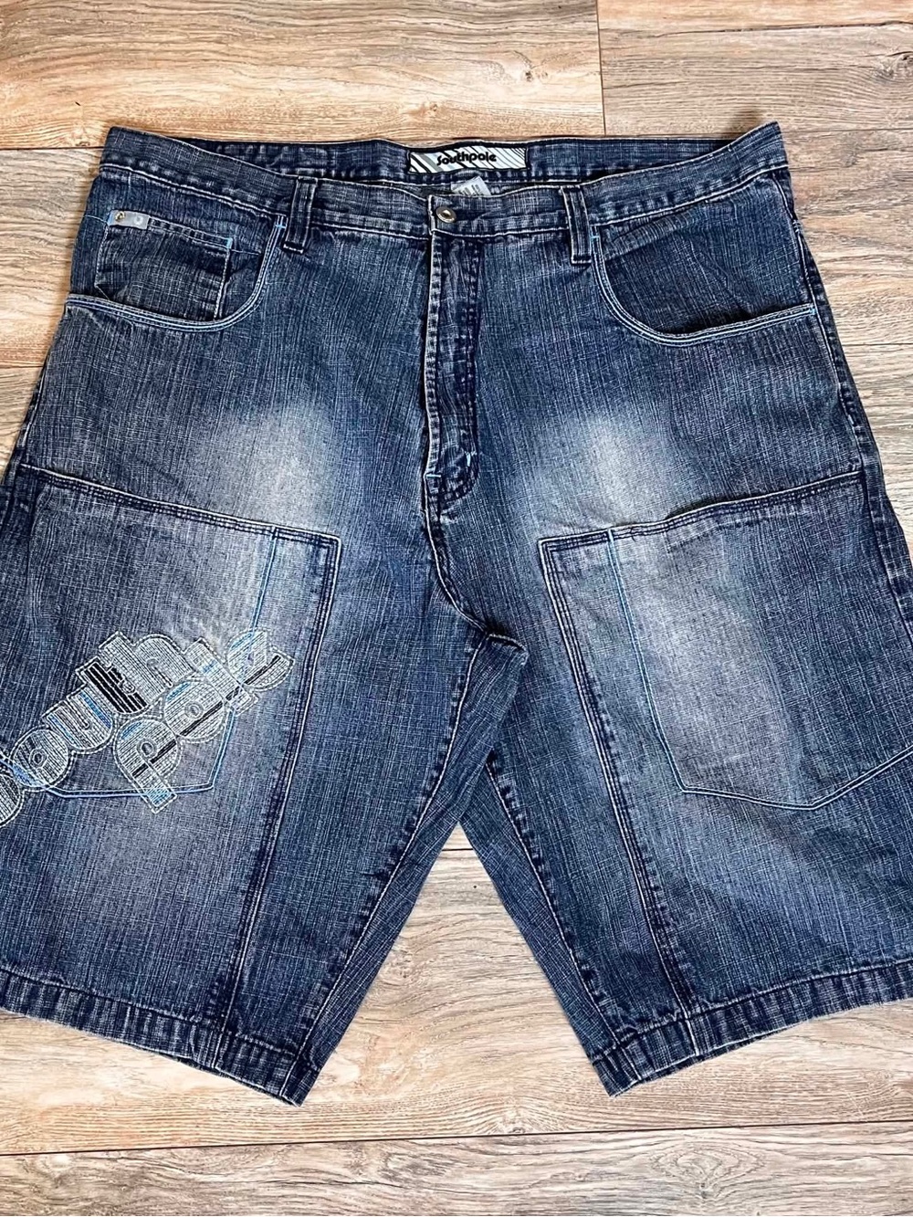 South Pole Men's Vintage Y2K Faded Blue Denim Shorts